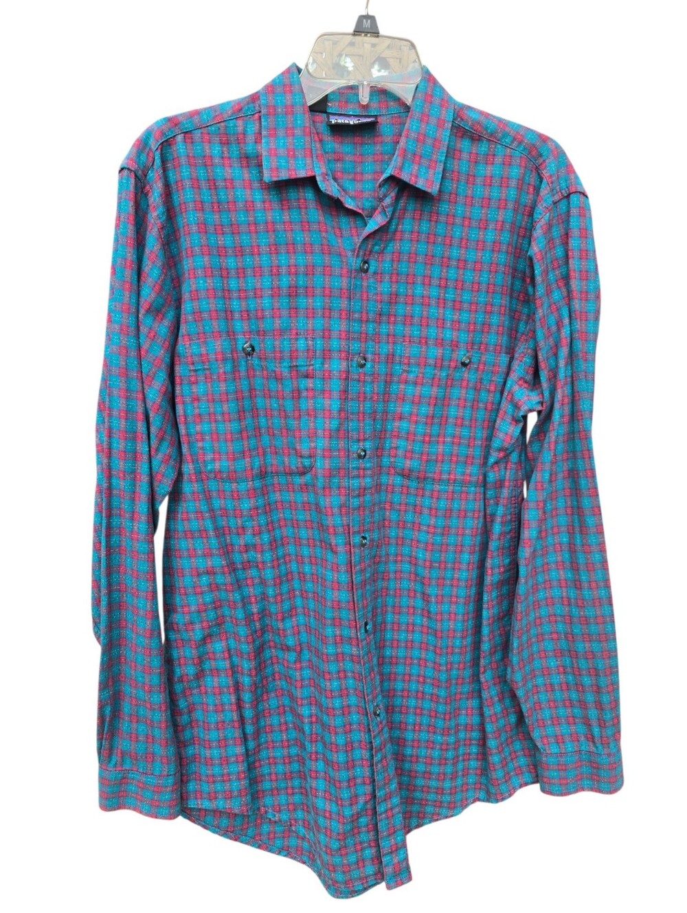 Patagonia Vintage (90's) Mens M Long Plaid Long Sleeve Button Down Shirt
